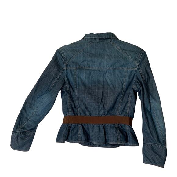 Alexander McQueen 00s jean jacket womens size 46 large medium denim bow y2k blue - Picture 4 of 15